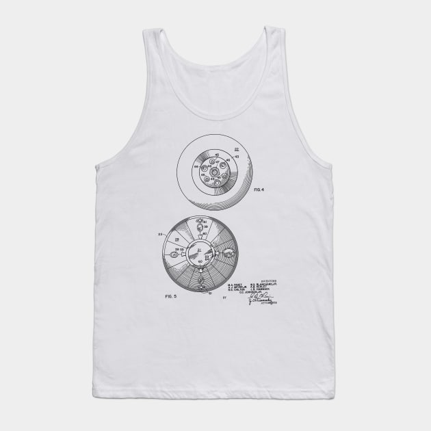 Space Capsule Vintage Patent Hand Drawing Tank Top by TheYoungDesigns
